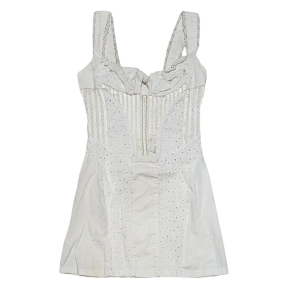 With Jean Eyelet White Dress - Picture 4 of 8